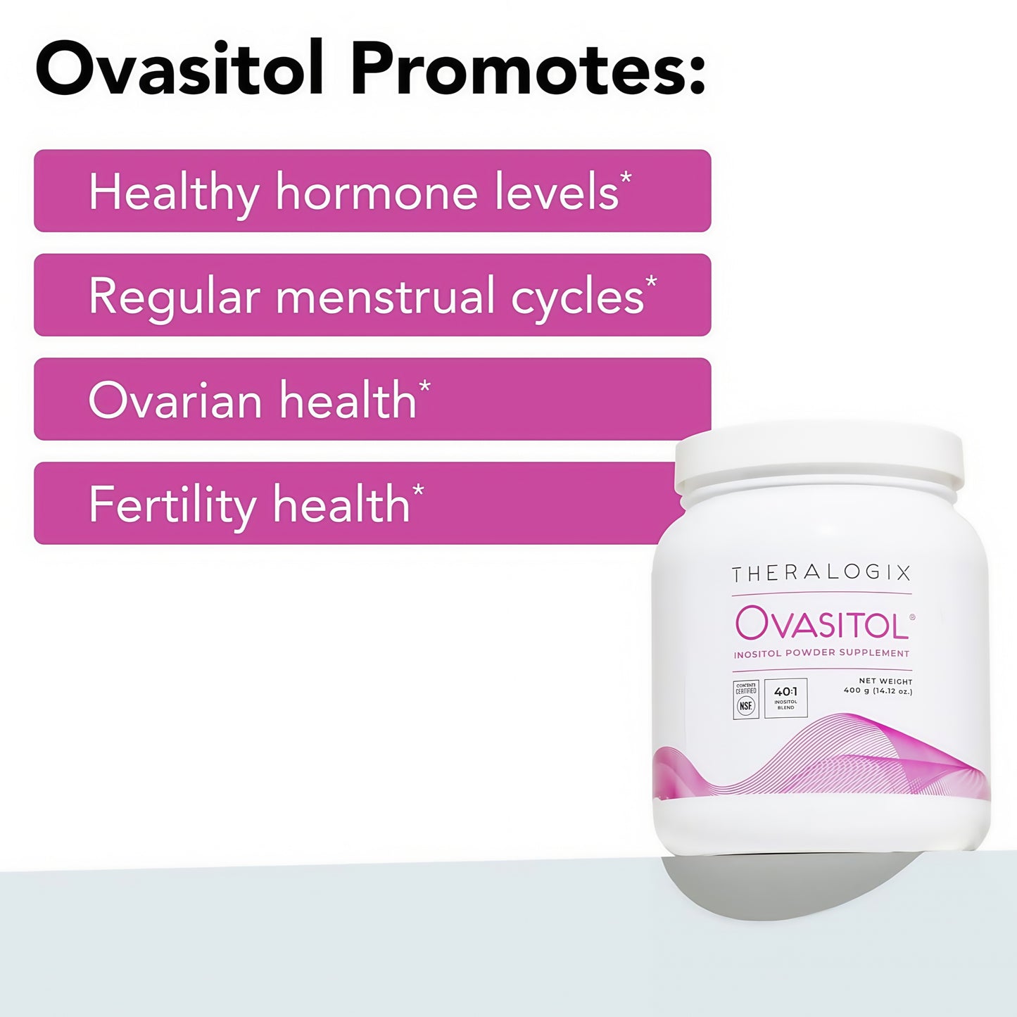 Theralogix Ovasitol Inositol Powder 90 Day Supply 400g